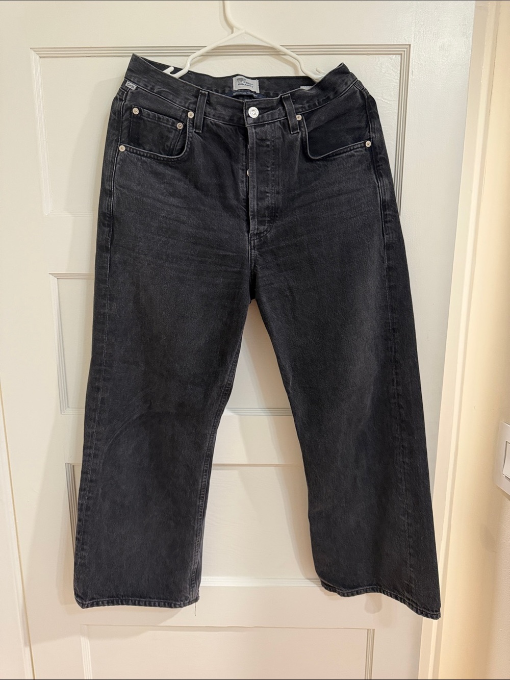 Citizens Of Humanity Black Relaxed Wide-Leg Jeans